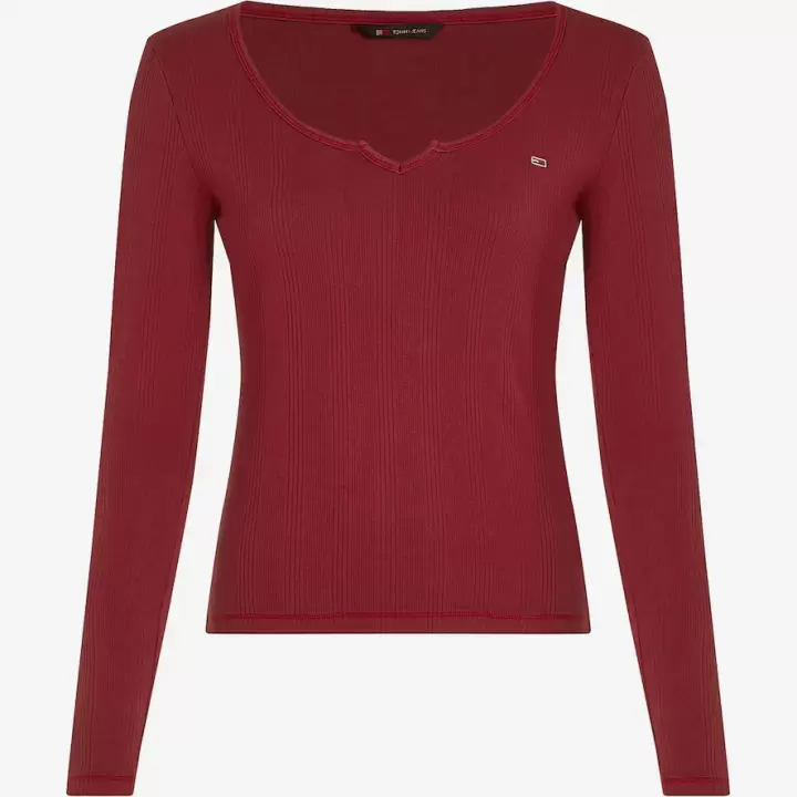 Tommy Jeans - Tricou pe Roșu Bordeaux